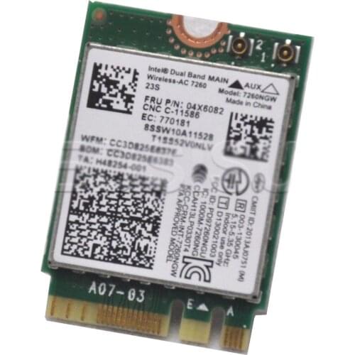 Wireless Adapter Card for Intel 7260NGW 7260ac 7260 ac 2.4/5G BT4.0 FRU 04X6082 For Thinkpad lenovo W541 WIFI CARD