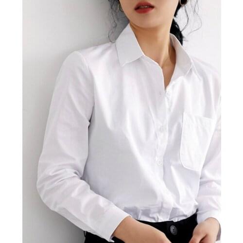 Blouses Woman 2021 Long Sleeve Women Shirts Turn Down Collar Office Ladies Tops White Blouse Womens Tops And Blouses Blusas C181