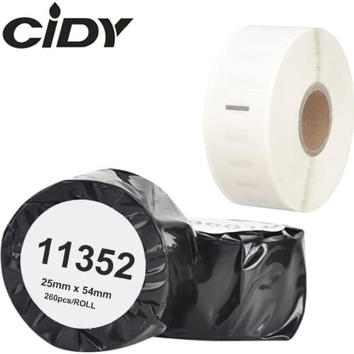 CIDY 1 Rolls Dymo Compatible LW 11352 Label 54mm*25mm 500 lables for LabelWriter 400 450 450Turbo Printer Seiko SLP 440 450