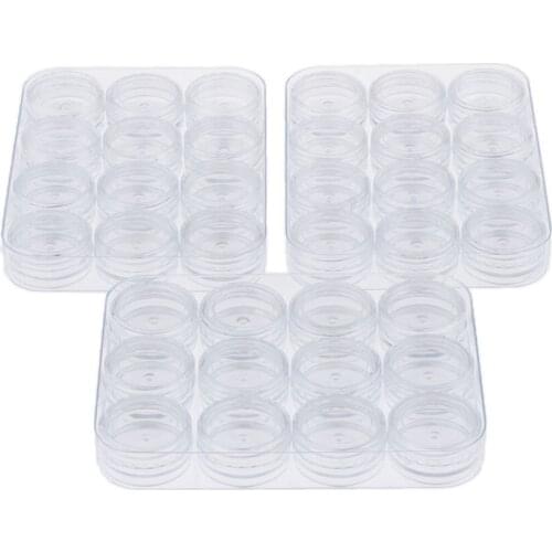 3 Pieces 12 Grids Storage Box Bead Pin Pill Nail Tips Container Craft Tool