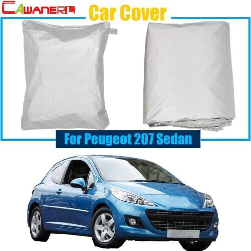Cawanerl Car Cover Rain Snow Sun Resistant Anti UV Sun Shade Cover Car-Styling For Peugeot 207 Sedan