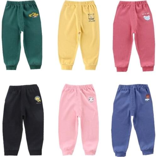 Childrens Pants For Girls Clothes Cartoon Boys Trousers Cotton Baby Pants Casual Kids Clothing Elasticity 2021 Spring Autumn