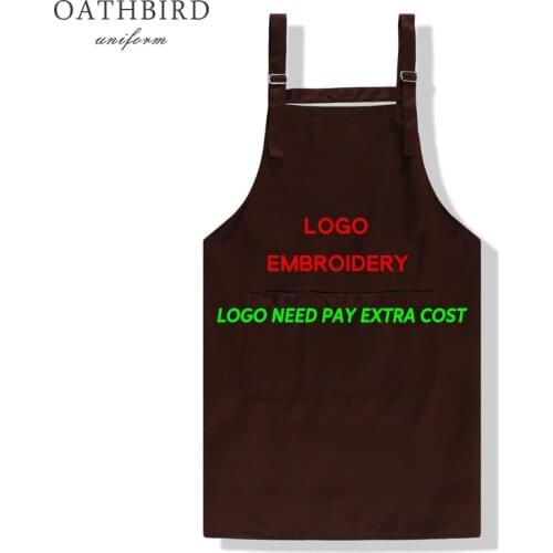 Custom logo embroidery Apron for cook uniform promotion gift print your own text or logo advertising gift