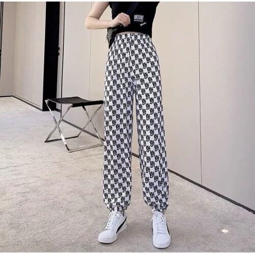 Summer Womens Pants Loose Bottoms Home Breeches Harem Trousers Cotton Large Size for Female Girls Long Pajama Fashion Classic