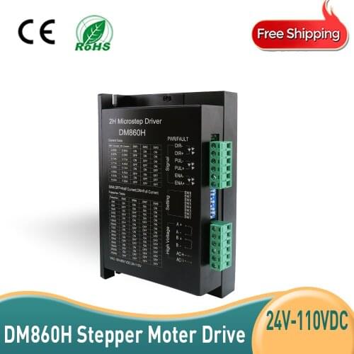 Free shiping Stepper Motor Driver Subdivision replace leadshine DM860H 2phase 18-80VAC 7.2A for NEMA23 NEMA34 motor for CNC