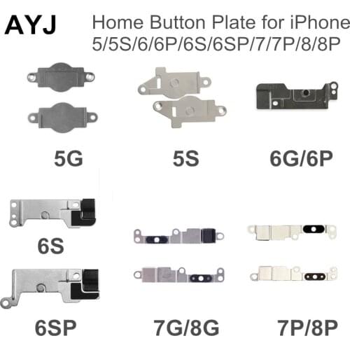 100pcs AYJ Home button Metal Plate Bracket Holder for iPhone 5 5S 6 6P 6S 6SP 7G 7 7P 8 Plus Cover Fastening Clip Spacer