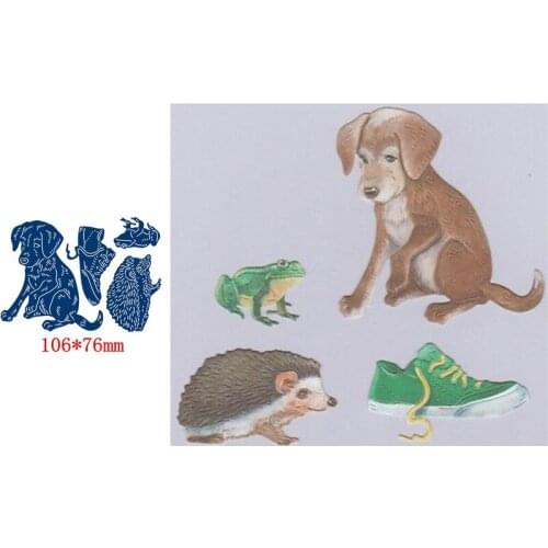 Metal Cutting Dies Puppy Frog Hedgehog Animals Shoes Scrapbooking Paper DIY Cards Crafts Embossing Die Cuts New 2019