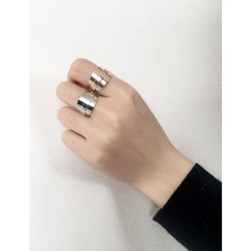 Minimalist smooth texture metal ring fashion female temperament Deserve to act the role of joint ring Fine jewellery wholesale