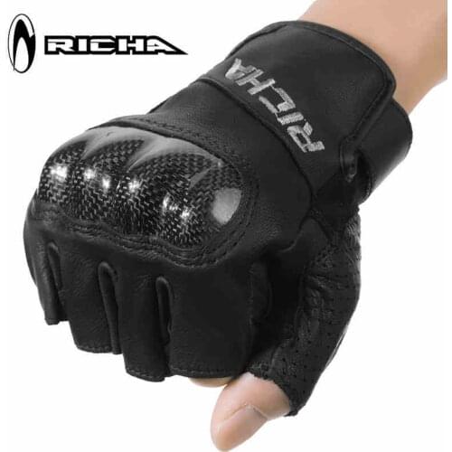 RICHA motorcycle gloves mens summer half-finger carbon fiber anti-fall breathable motorcycle riding gloves Moto rider equipment