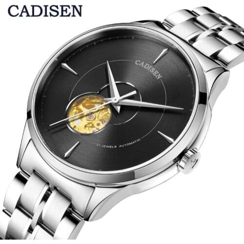 CADISEN Mens Watches Top Brand Luxury Watch Men Automatic Mechanical Watch Men Skeleton Tourbillon watch MIYOTA relogio masculin