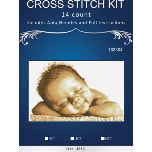Cross stitch set Needlework DIY Cross Stitch Set Embroidery Kit Pattern Counted Cross-Stitching baby 43*31CM