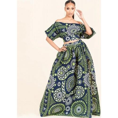 2020 News Ankara Style African Clothes Dashiki Print Top Skirts Fashion Party African Dresses for Women Robe African Clothing
