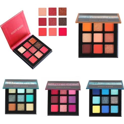 NEW Beauty Glazed Matte Palette Eye Shadow 9 Colors Waterproof Lasting Shimmer Makeup Pallete Make Up Cosmetic Maquillage TSLM1