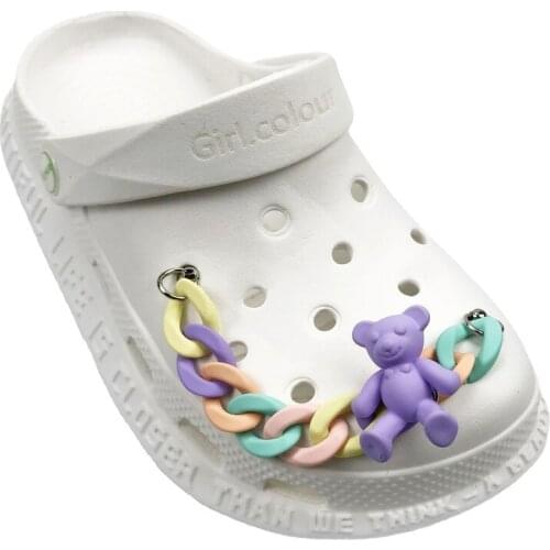 1pcs New Designer Chain Shoe Charms Croc JIBZ Accessories Decoration for Croc Clog Shoes Pendant Buckle for Girl Gift