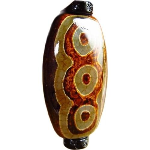 Dragon Scale Old Skin 6-Eye Pearl Agate Pendant Men and Womens Necklaces Dragon-grain Single Pearl Tibetan Buddha Pearl