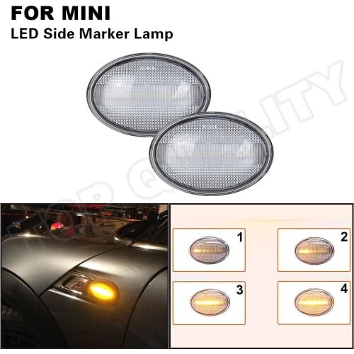 Pair Dynamic Turn Signal Lamps For BMW Mini Cooper R55 R56 R57 R58 R59 LED Side Marker Light Repeater Sequential Blinker 2Pcs