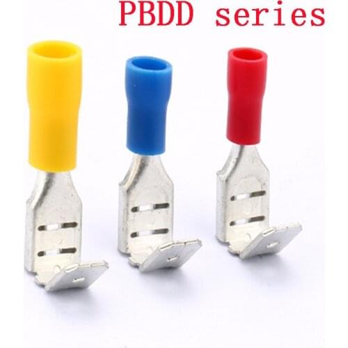 PBDD terminals series 70PCS/Bag blue yellow red piggy back disconnector Cable Connector wire terminals pre-insulating terminals