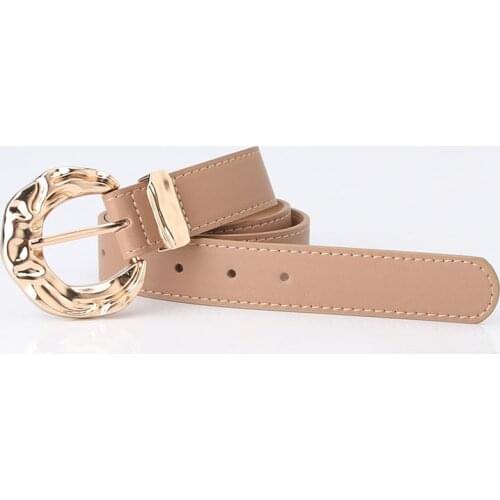 Belt Women Fashion Students Jeans Dress Decorative Belts Trend Ladies Concave-convex Metal Buckle Two-piece Pu Leather Belts