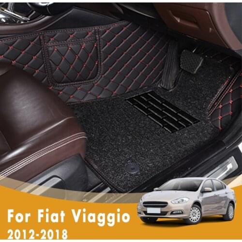 RHD Luxury Double Layer Wire Loop Car Floor Mats For Fiat Viaggio 2018 2017 2016 2015 2014 2013 2012 Styling Automobiles Carpets