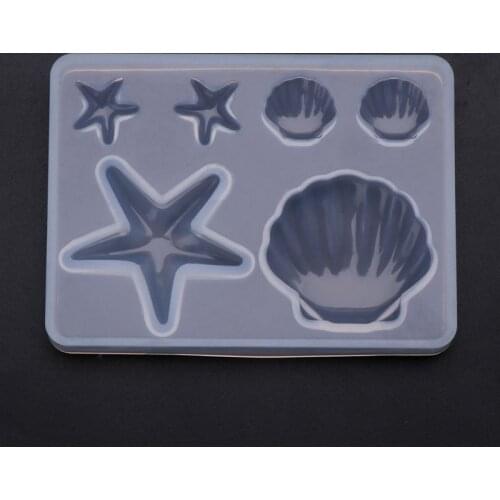 Silicone Mold Sea Shell Starfish DIY Epoxy Resin Mold Jewelry Making Pendant Cake Decoration Mirror Crystal Handmade Crafts Gift