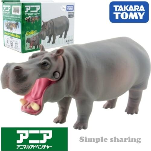 Takara Tomy Tomica Ania Animal Adventure Hippopotamus As 06 Diecast Resin Baby Toys Funny Kids Bauble