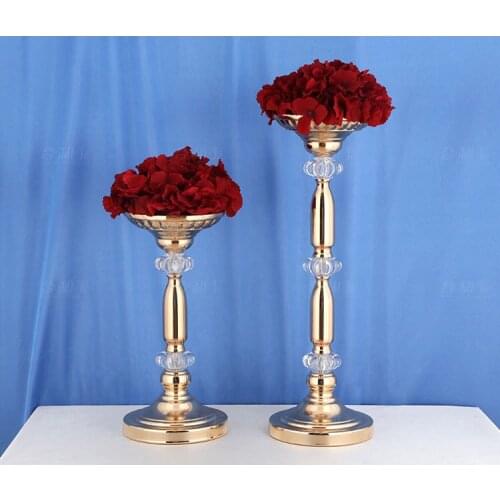 Gold Table Centerpiece metal flower vases Wedding Decoration