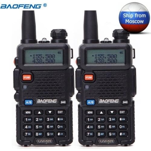 2Pcs BaoFeng UV-5R 5W Dual Band VHF/UHF Handheld Two Way Radio CB Walkie Talkie UV5R Ham Radio Communicator Transceiver UV 5R