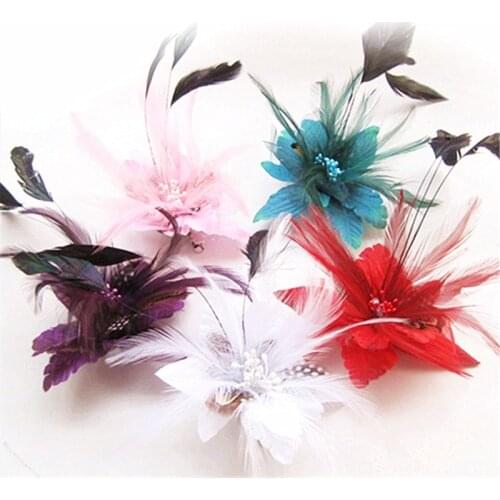 3pcs lots headdress pin head flower NEW brooch fashion breast pin feather Wedding hairpins hair accessories BD011