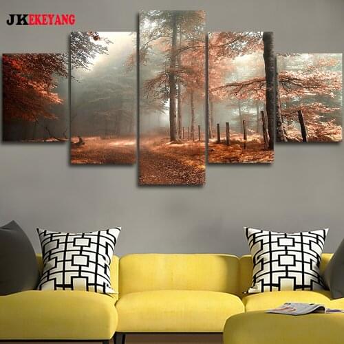 5pcs 5D Diy Diamond embroidery"Forest landscape"Cross Stitch full square diamond painting decorations for home Y4223