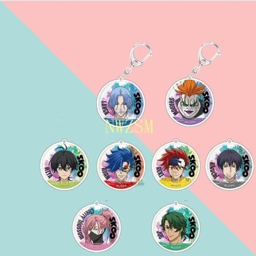 8pcs Anime SK8 The Infinity Keychain MIYA Reki Kyan Langa Hasegawa Cherry Blossom Acrylic Pendant Keyrings Cosplay Gifts8pcs