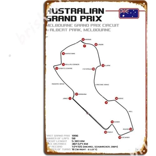 Australian Grand Prix Metal Signs Wall Cave Mural Painting Bar Cave Custom Tin sign Posters