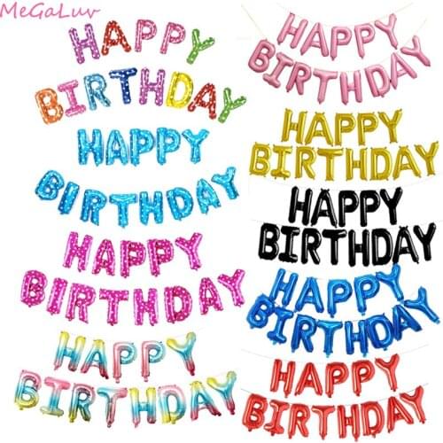 16 inch Letters HAPPY BIRTHDAY Foil Balloons Wedding Birthday Party Decor Kids Alphabet Air Ball Baby Shower Supplies Globos