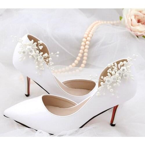 Elegant DIY High Heel Charms Decoration Shoe Clip Simulated Pearl Floral Beads Women Shoes Clips Buckle Fashion Clothing Sandals