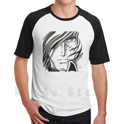 Captain Harlock Face T Shirt Diy Big Size 100% Cotton Captain Harlock Pirate Space Albator Manga Japan