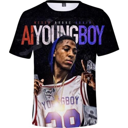 YoungBoy Never Broke T-Shirt Rapper 3D Printed Men Women Fashion T Shirt Oversized Tees Tops Harajuku Hip Hop Streetwear Tshirts