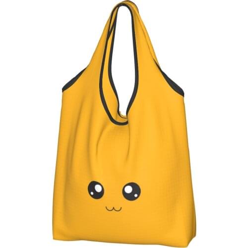 Orange Cat Canvas Bag Women Shoulder Bag Kawaii Anime Ins Shopper Bag