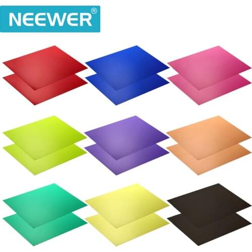 Neewer Correction Gel Light Filter Transparent Color 12x8.5 "8 Sheet with 9 Colors for Photo Studio Strobe Flash LED Light