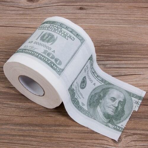 New Hot Sale Creativity Design Dollar Bill Printed Toilet Paper America Dollars Tissue Novelty $100 Gag