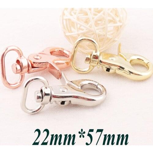 Lobster Swivel Clasps 4 pcs Rose Gold/Silver/Gold Bag Purse Strap Handbag Hook Swivel Snap 22mm Hook connector charm Jewelry