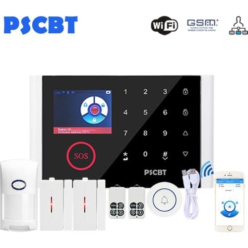 PSCBT Alarm System Home Burglar WIFI GSM Alarm System APP Remote Control English French Russian Spanish Portuguese German Arabic