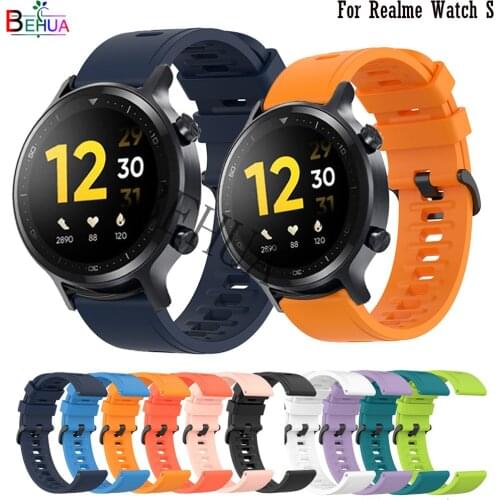 BEHUA Soft Silicone Strap For Realme Watch S Smart 22mm Watchband Sport Wristband Belt Bracelet For Huami Amazfit GTR Wriststrap