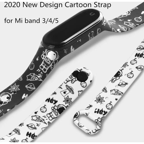 Cartoon strap of Xiaomi Mi Band 5 4 3 Strap Fashion Soft Silicone strap Bracelet Wristband For xiomi band 5 band 4 band 5 strap