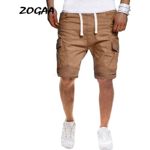 ZOGAA Shorts Men Mens Pleated Hem Pocket Cargo Pants Loose Outdoor Casual Streetwear Oversized Chic Leisure Fashion New Male