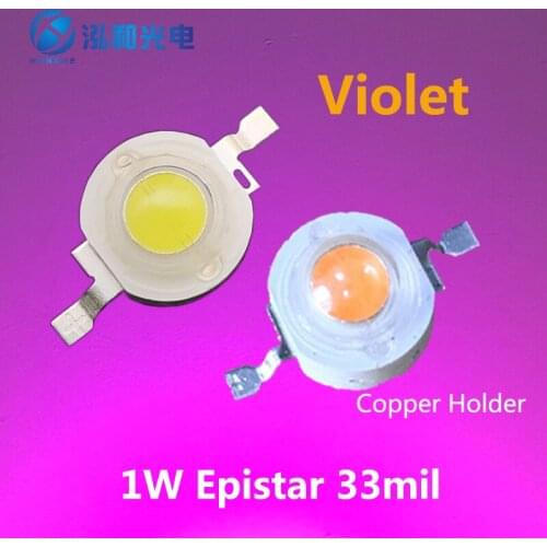 1000pcs 1W LED High Power LEDs 120-130LM Epistar Chip 33mil Violet Light Source DIY Lamp Bulb