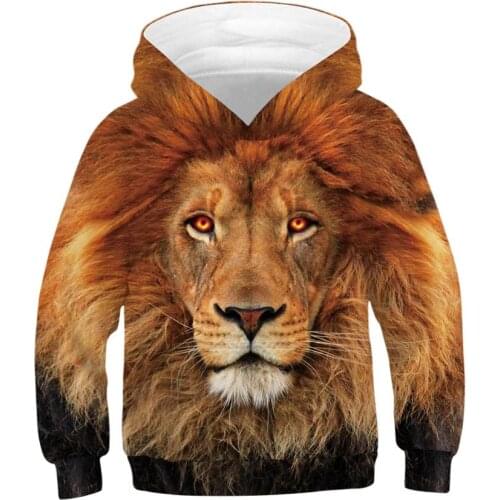 Lion And Wolf 3D Boys Hoodies Teenagers Oversized Spring Sweatshirt for Boy 4-14 Years Hoody Pullover Kids Tracksuits Outwear