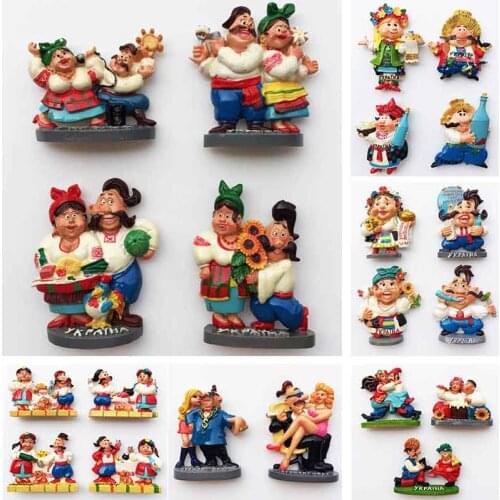 Ukraine fridge magnets Russia tourism souvenir Ukrainian Russian 3d family life refrigerator stickers folk custom collection