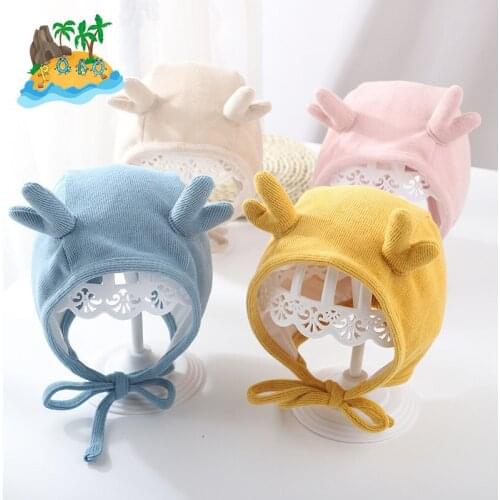 Xingbenxing childrens baby hat autumn and winter new antler pullover wool hat Garib warm knit hat tide