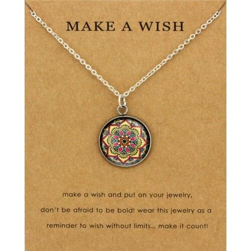 Yoga OM Meditation Yogi Lotus OHM Asana Seven Chakra Mandala Yoga Powered by Plants Chokers Necklaces for Women