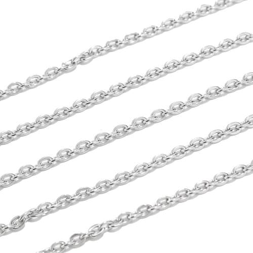 3mm width Stainless Steel Cable Chain Link in Bulk for Necklace Jewelry Accessories DIY Making