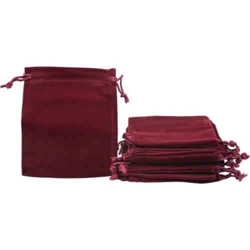 100 pcs Red Velvet Jewelry Christmas Gift Wedding Bags Pouch 7x9cm New Jewelry Packaging Pouch Velvet Gift Bag